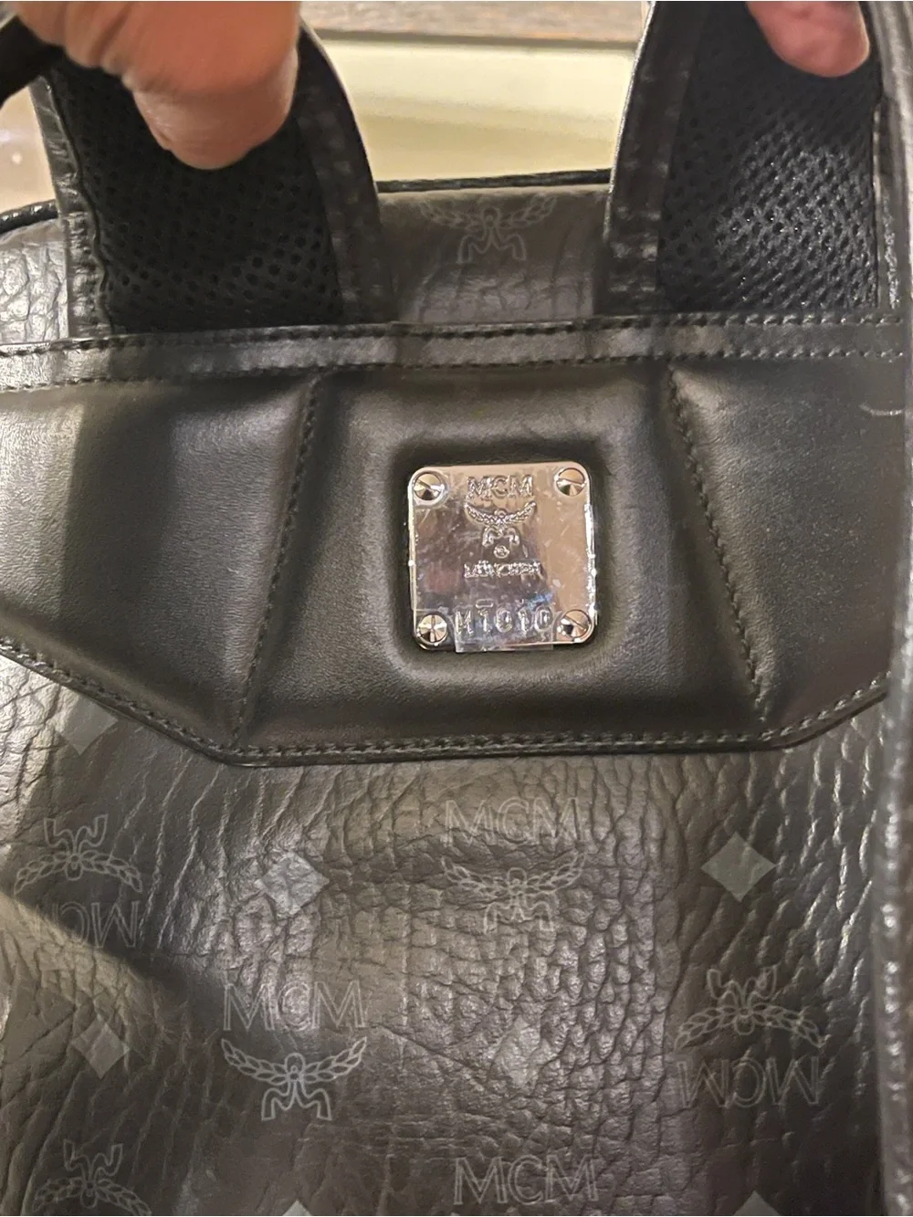 MCM Black/Cobalt Visetos Monogram Backpack